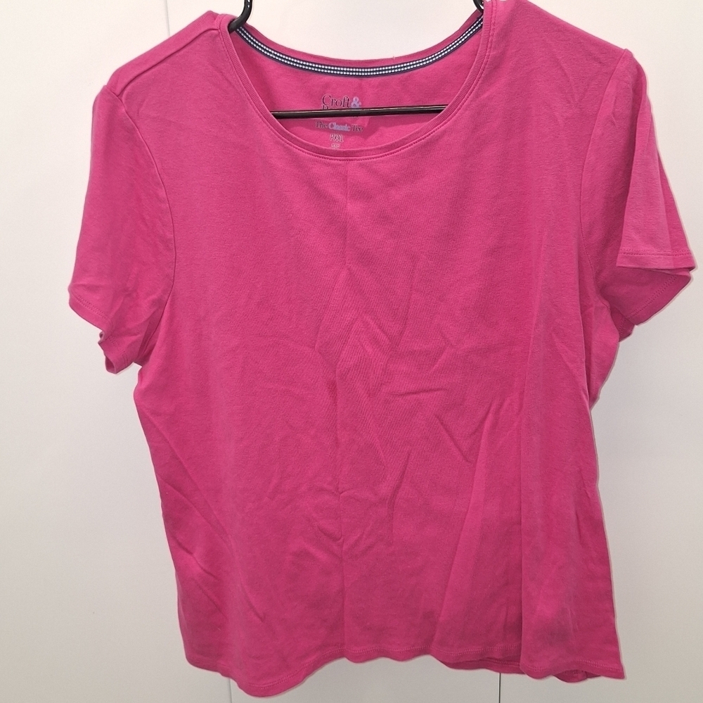 Croft & Barrow Fuchsia Short Sleeve Tee XXL